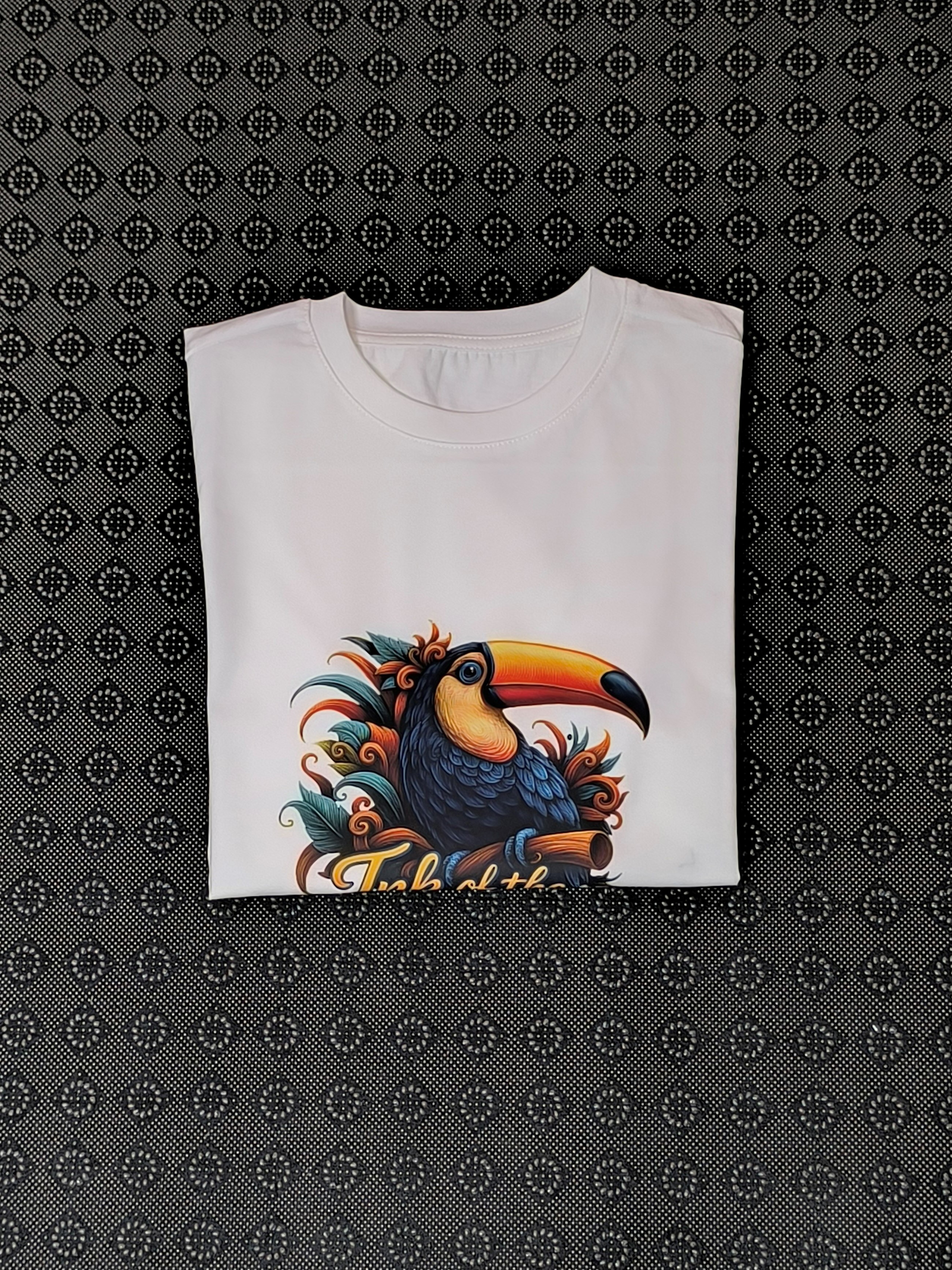 Pidal Tropikal Dukan Kuşu Baskılı Unisex Çocuk Tişörtü